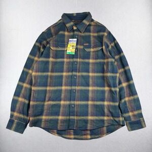 Orvis Flannel Men's XL Plaid Heavyweight Double Brushed Shirt Jacket Pockets NWT